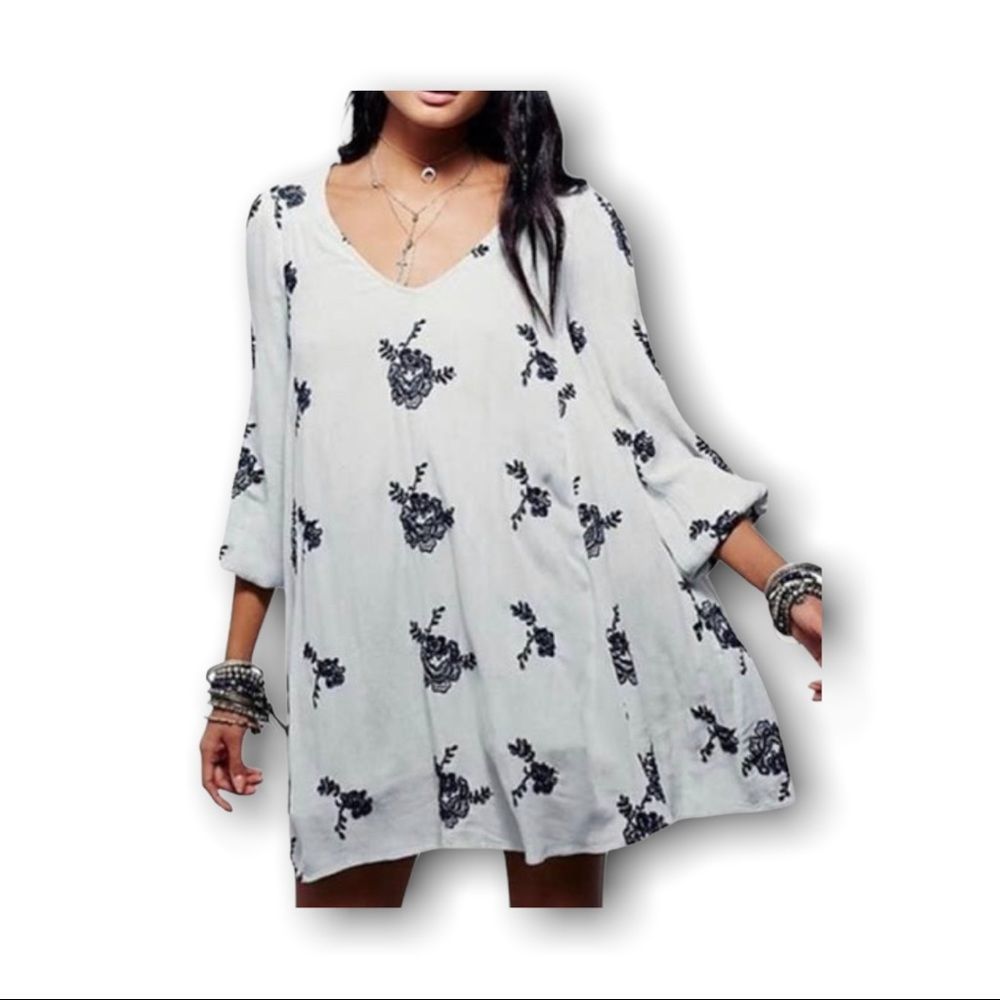 Free People Austin Embroidery Mini Dress Size Large